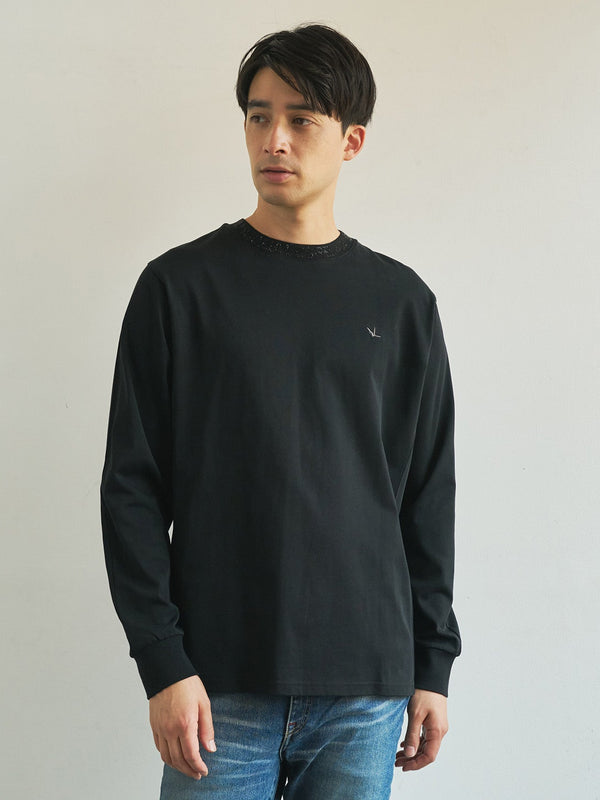 【1PIU1UGUALE3】 RHINESTONE L/T ラインストーンロングTシャツ